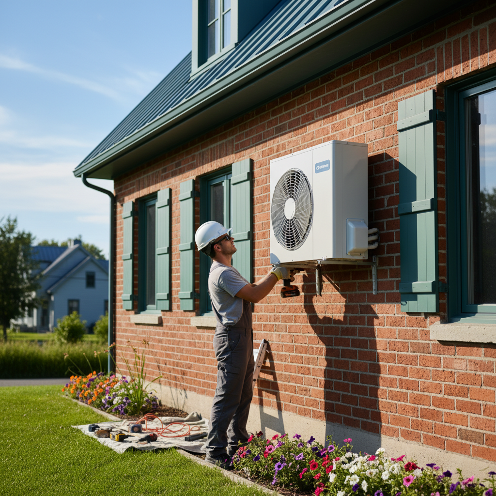 Thermopompe Mont-Albert — installation professionnelle